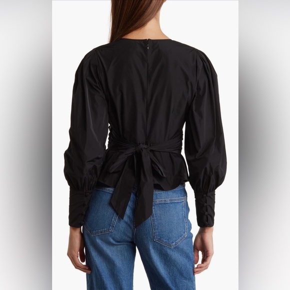 NWT Veronica Beard Seema Twist Front Taffeta Blouse Size 2 $398 - Picture 2 of 3